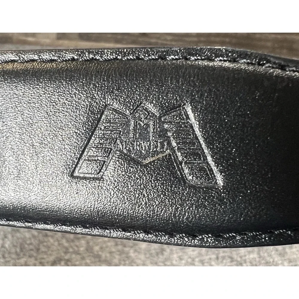 Marwell Black Leather Belt Automatic Buckle Adjustable Belt Size 44